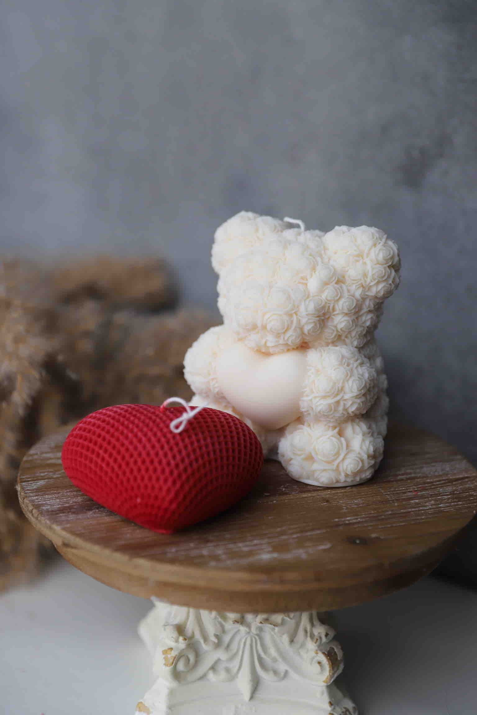 Žvakių rinkinys  Meškiukas ir širdelė